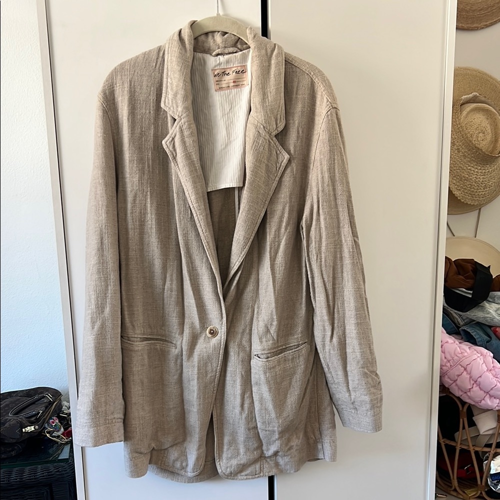 FREE PEOPLE / Beige Linen Blazer - XS